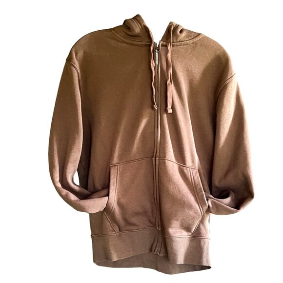 Old Navy Chocolate Brown Zipper Hooded Sweatshirt, Size S - Picture 2 of 10